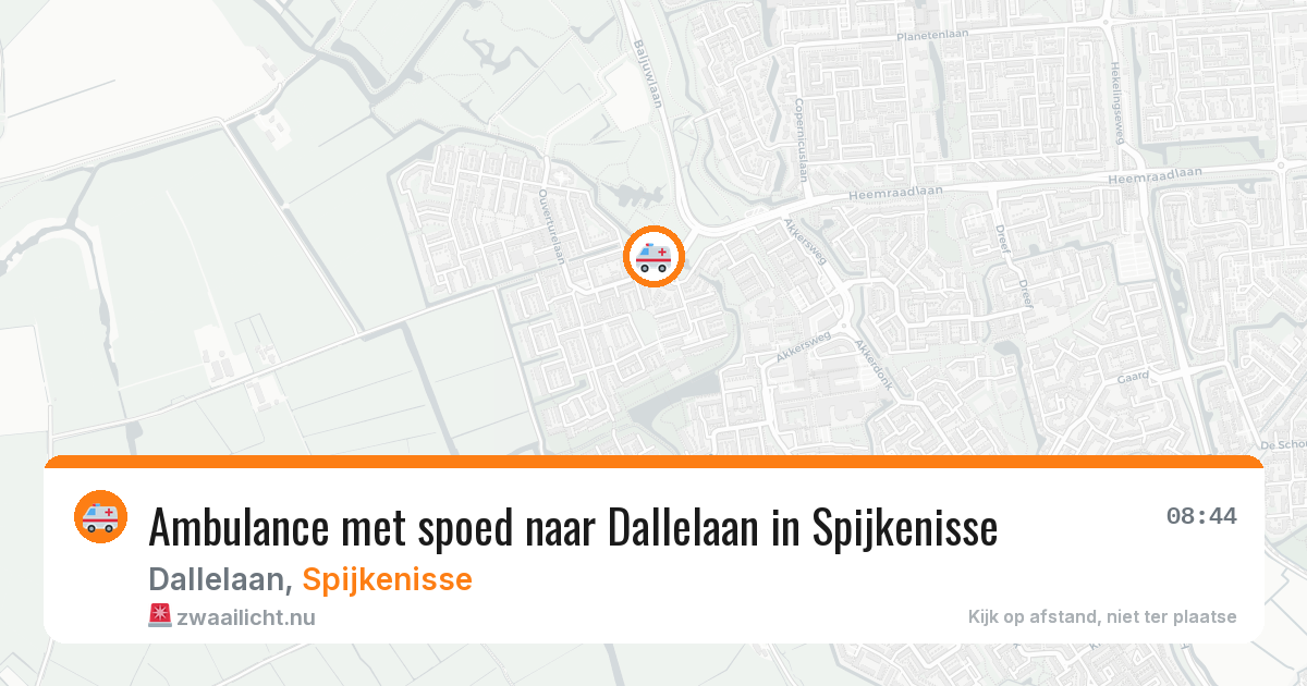 Ambulance met spoed naar Dallelaan in Spijkenisse — 7 mei 2026