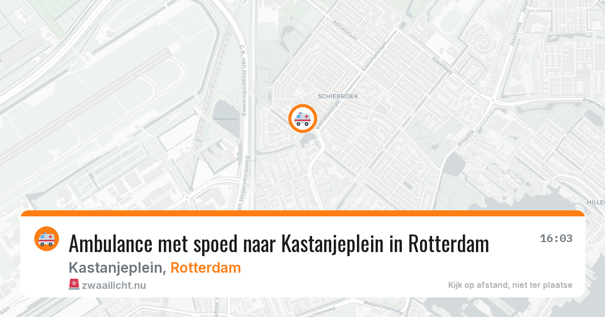 Ambulance met spoed naar Kastanjeplein in Rotterdam — 26 mei 2026
