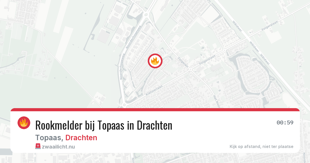 Rookmelder bij Topaas in Drachten — 26 apr 2026
