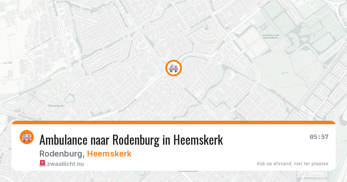 Ambulance naar Rodenburg in Heemskerk — 20 jul 2026