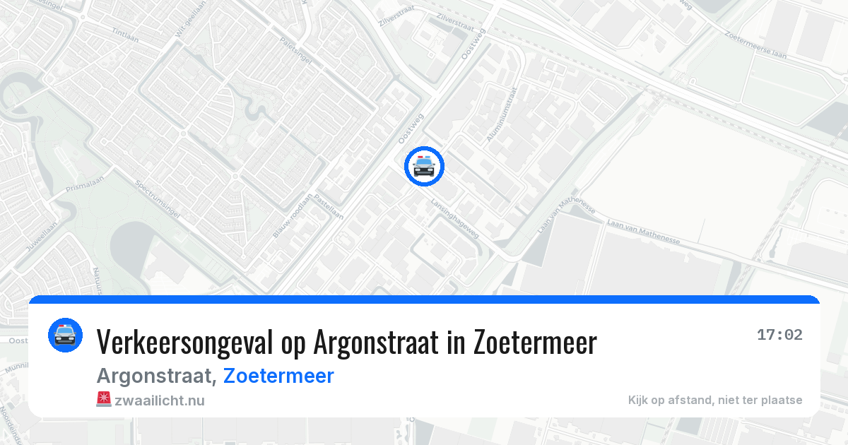 Verkeersongeval op Argonstraat in Zoetermeer — 26 jul 2026