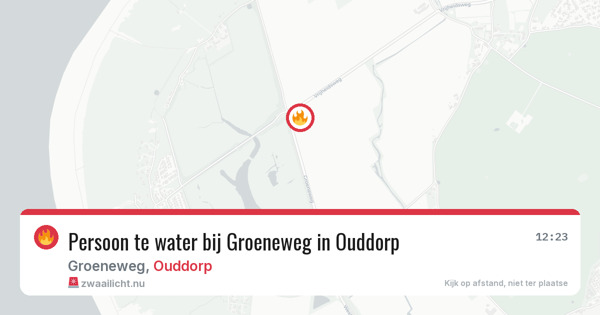 Persoon te water bij Groeneweg in Ouddorp — 15 apr 2026