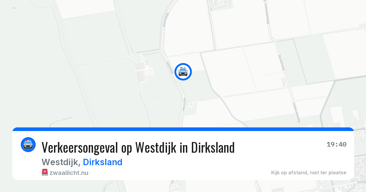 Verkeersongeval op Westdijk in Dirksland — 13 jul 2026