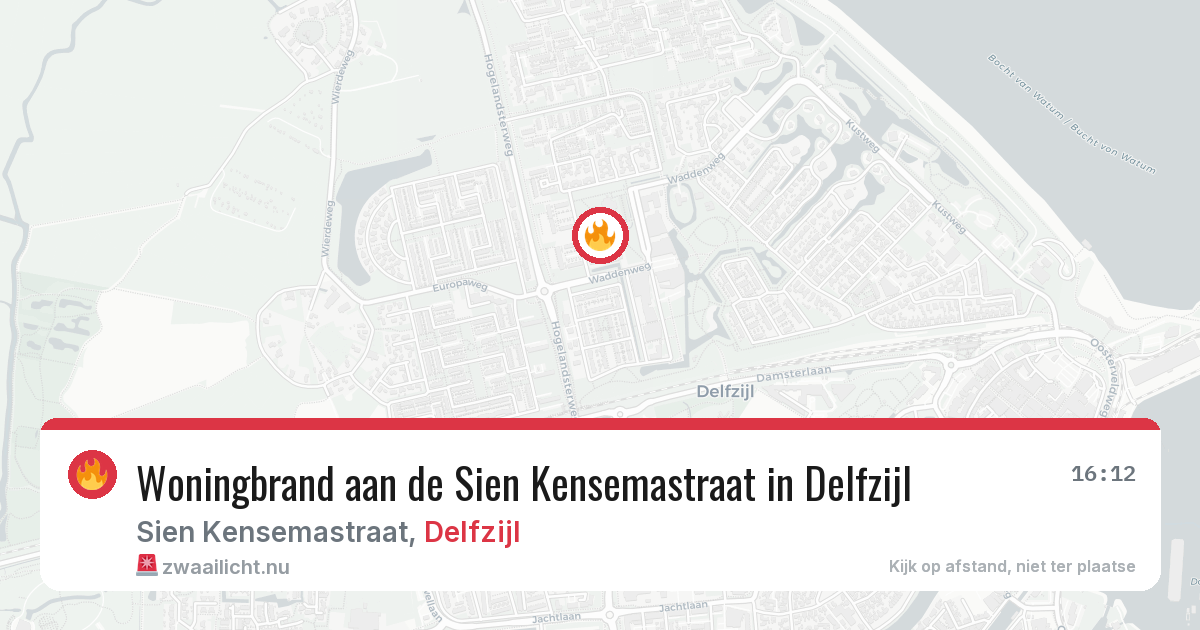 Woningbrand aan de Sien Kensemastraat in Delfzijl — 7 jul 2026