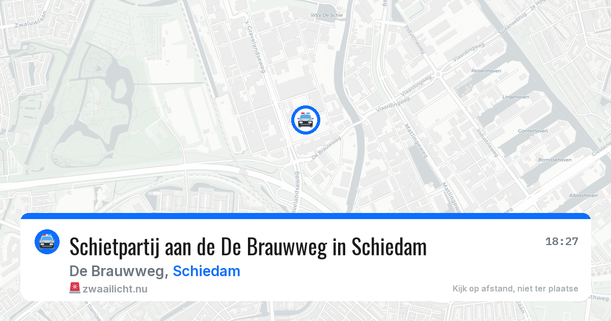 Schietpartij aan de De Brauwweg in Schiedam — 19 jul 2026