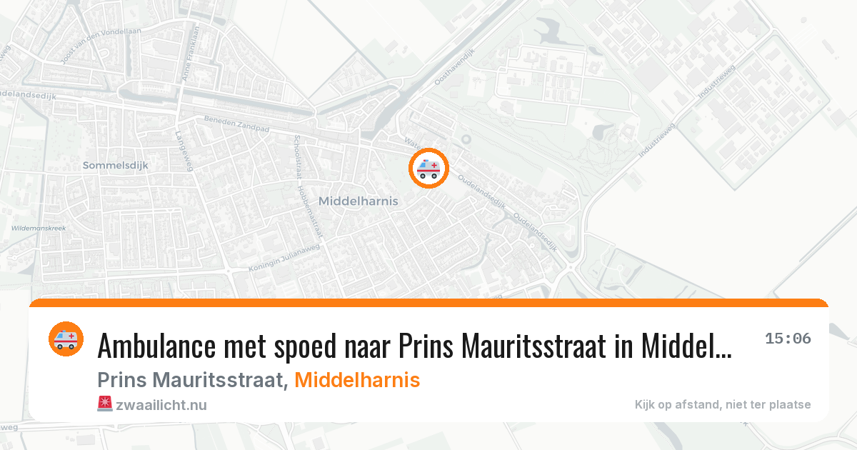 Ambulance met spoed naar Prins Mauritsstraat in Middelharnis — 15 jul 2026