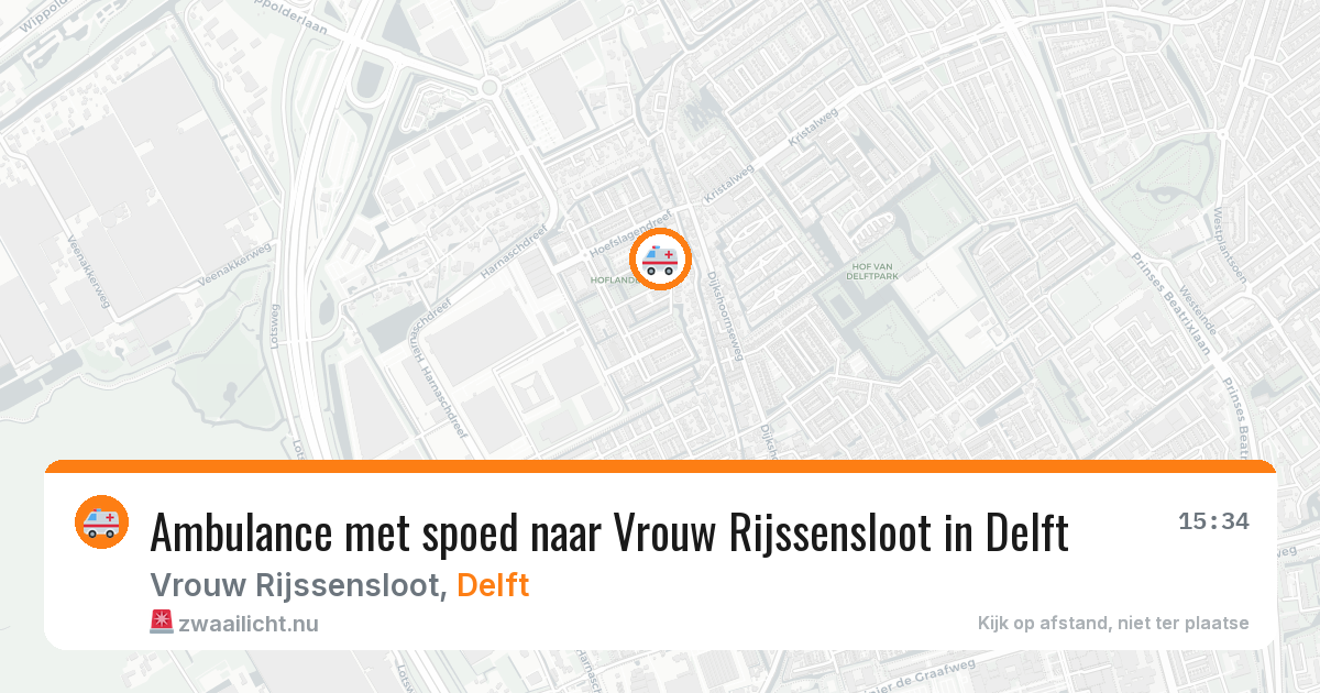 Ambulance met spoed naar Vrouw Rijssensloot in Delft — 2 mrt 2026