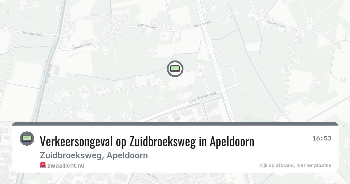 Verkeersongeval op Zuidbroeksweg in Apeldoorn — 23 jul 2026