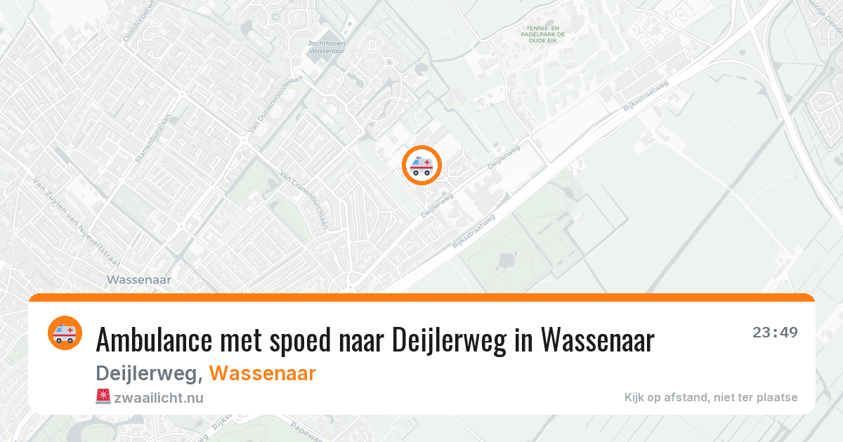 Ambulance met spoed naar Deijlerweg in Wassenaar — 6 jun 2026