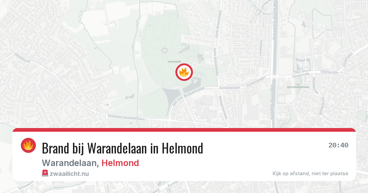 Brand bij Warandelaan in Helmond — 9 jul 2026