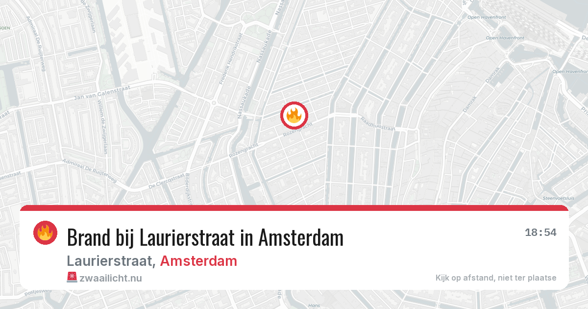 Brand bij Laurierstraat in Amsterdam — 21 jul 2026