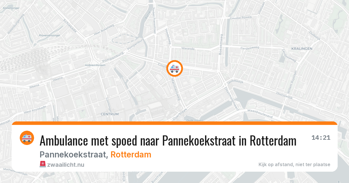 Ambulance met spoed naar Pannekoekstraat in Rotterdam — 17 mei 2026
