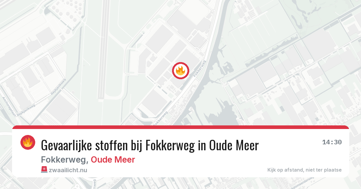 Gevaarlijke stoffen bij Fokkerweg in Oude Meer — 30 jun 2026