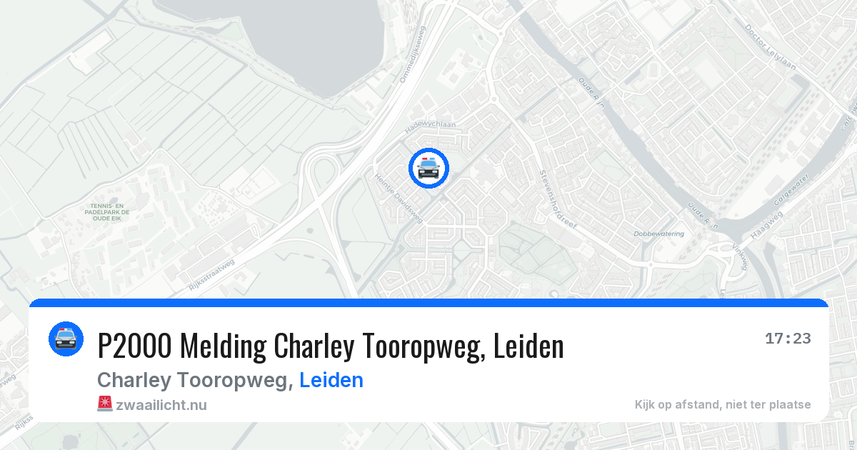 P2000 Melding Charley Tooropweg, Leiden — 18 mei 2026