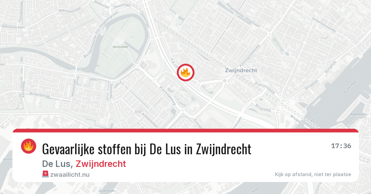 Gevaarlijke stoffen bij De Lus in Zwijndrecht — 16 mei 2026