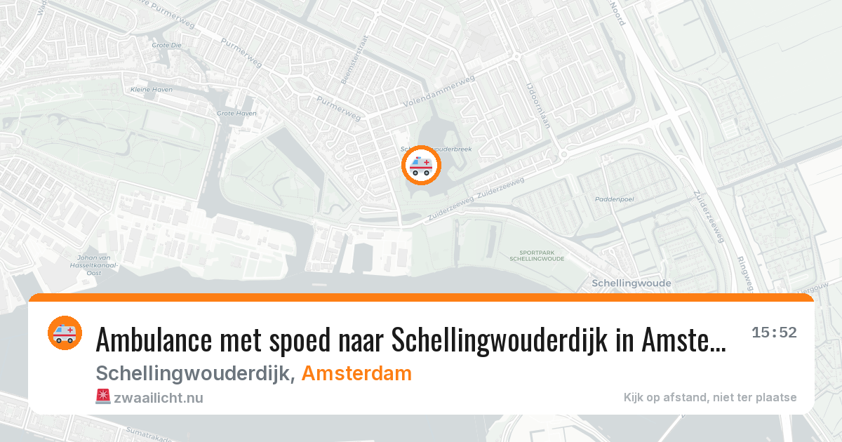 Ambulance met spoed naar Schellingwouderdijk in Amsterdam — 16 jul 2026