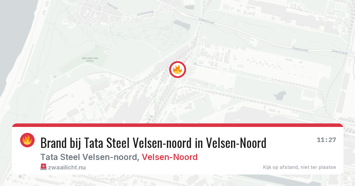 Brand bij Tata Steel Velsen-noord in Velsen-Noord — 14 jul 2026