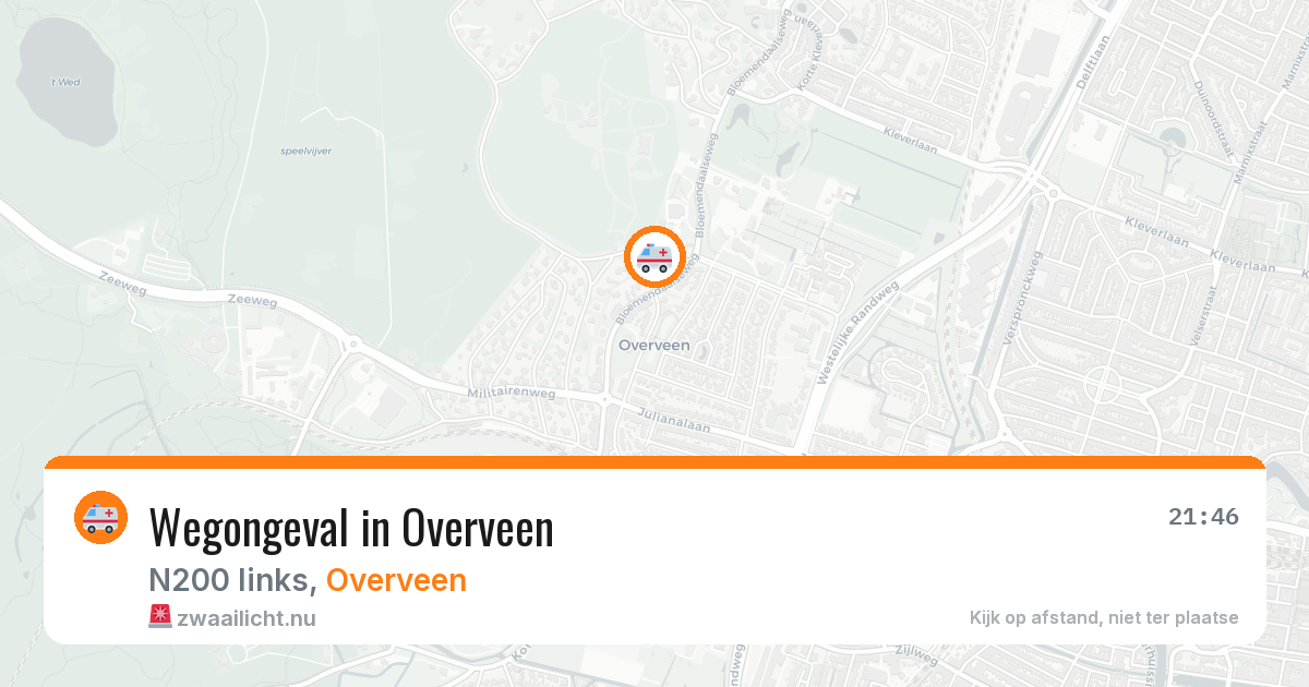 Wegongeval in Overveen — 7 mrt 2026