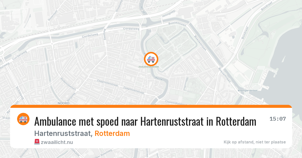 Ambulance met spoed naar Hartenruststraat in Rotterdam — 15 jul 2026