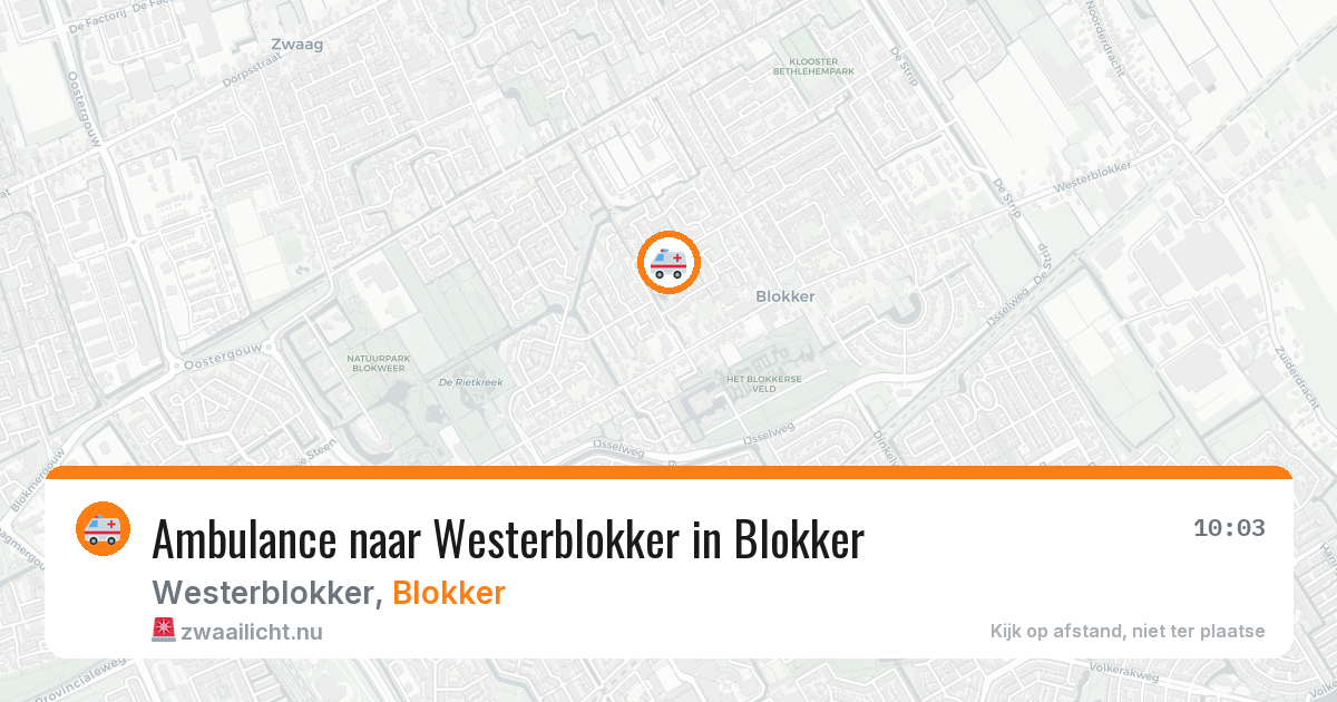 Ambulance naar Westerblokker in Blokker — 16 mei 2026