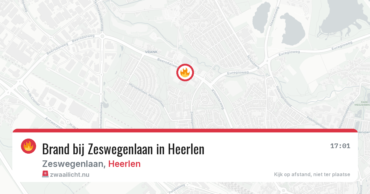 Brand bij Zeswegenlaan in Heerlen — 23 jul 2026