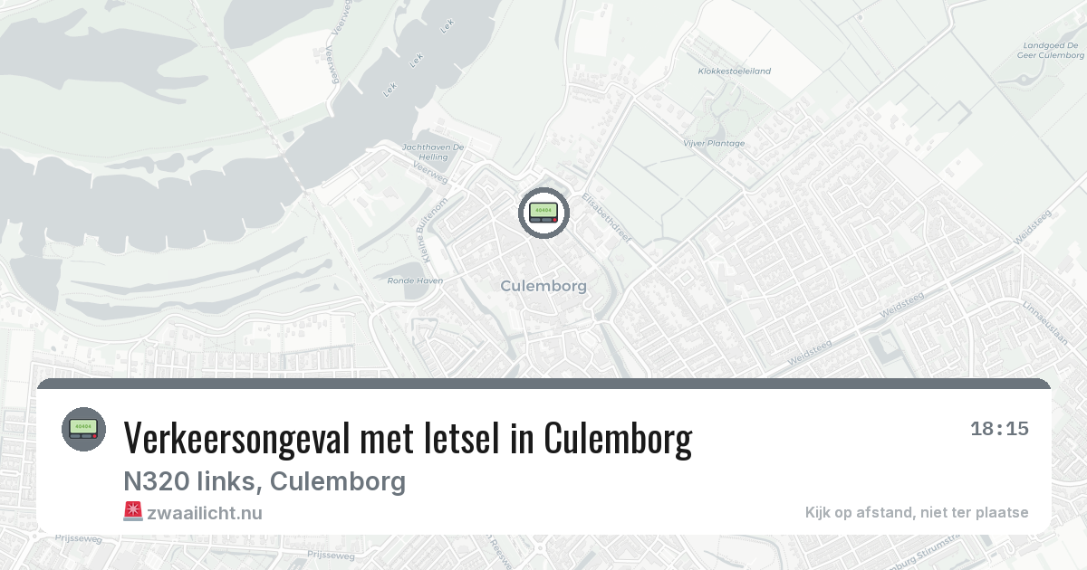 Verkeersongeval met letsel in Culemborg — 21 mrt 2026
