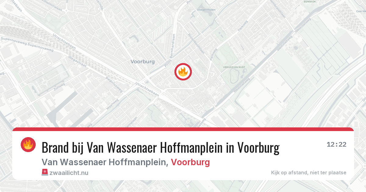 Brand bij Van Wassenaer Hoffmanplein in Voorburg — 13 jul 2026