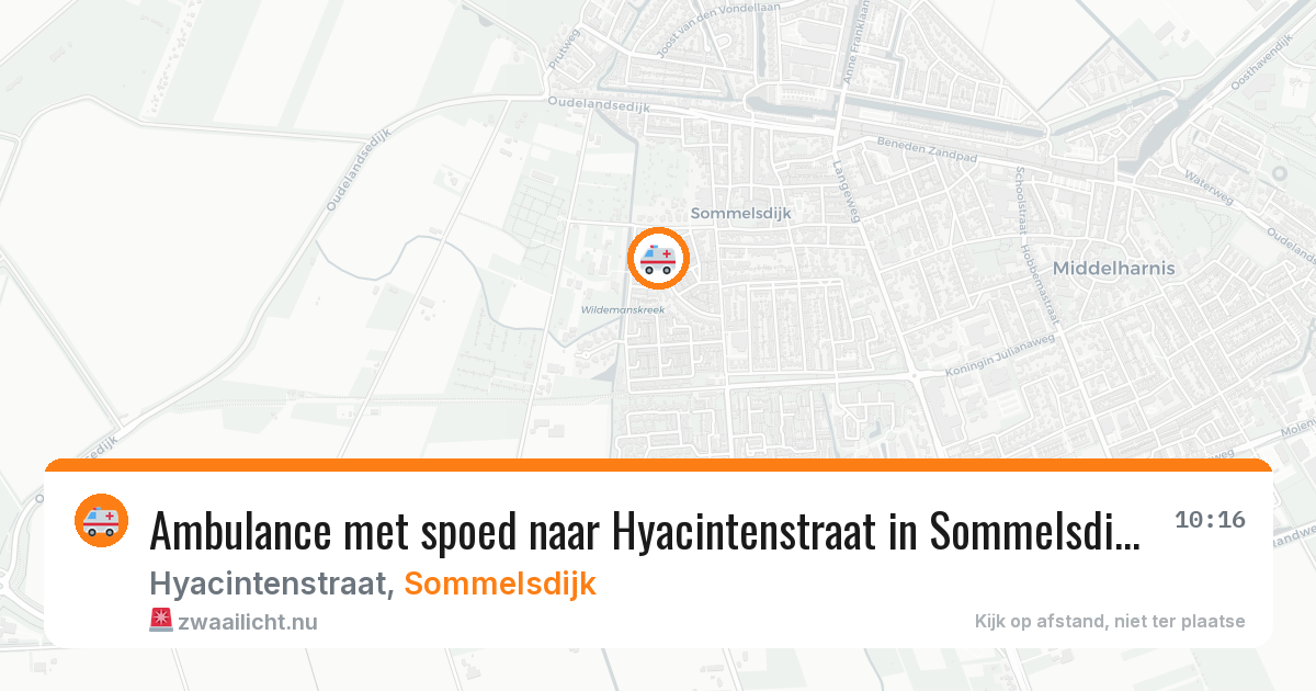 Ambulance met spoed naar Hyacintenstraat in Sommelsdijk — 20 jul 2026
