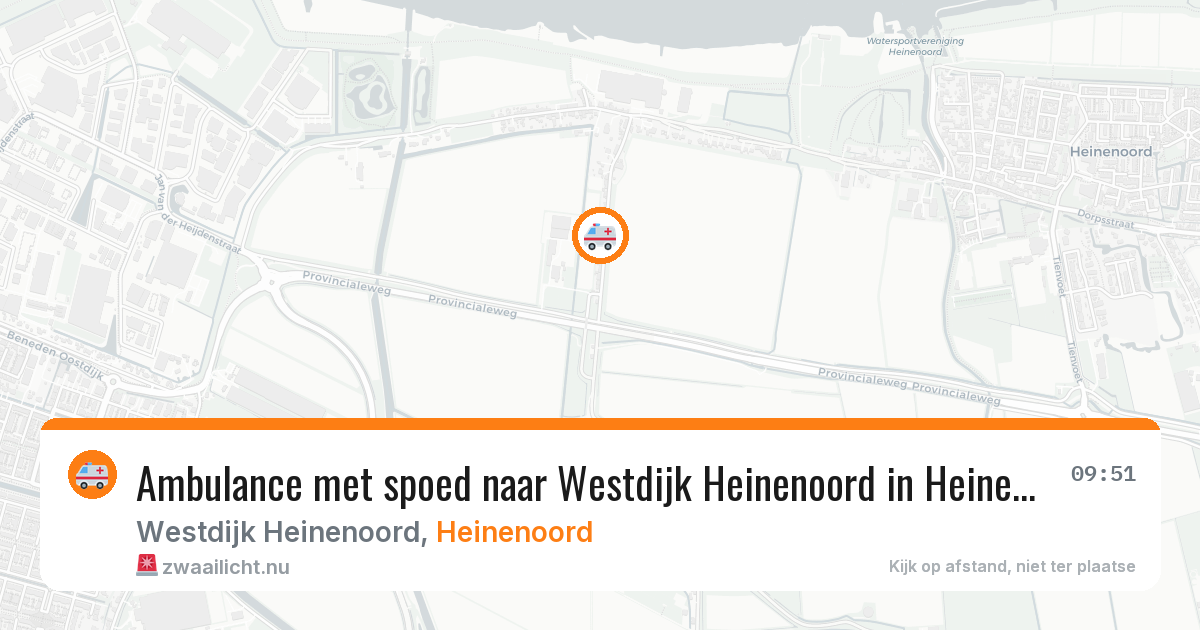 Ambulance met spoed naar Westdijk Heinenoord in Heinenoord — 14 jul 2026