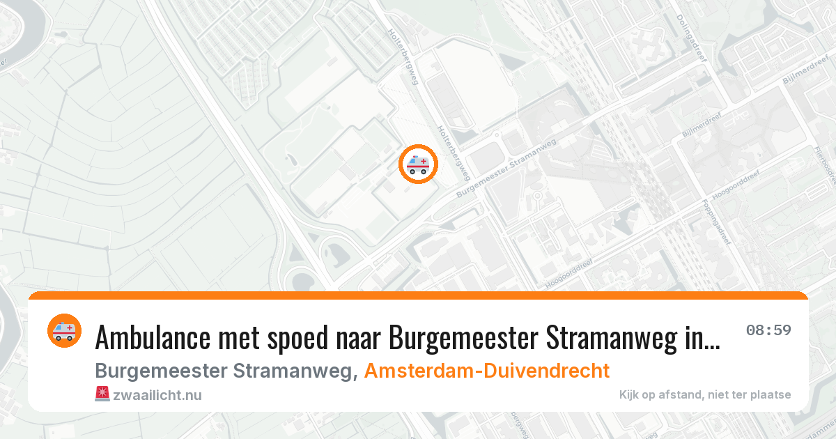 Ambulance met spoed naar Burgemeester Stramanweg in Amsterdam-Duivendrecht — 20 jul 2026