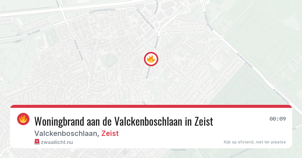 Woningbrand aan de Valckenboschlaan in Zeist — 6 mrt 2026