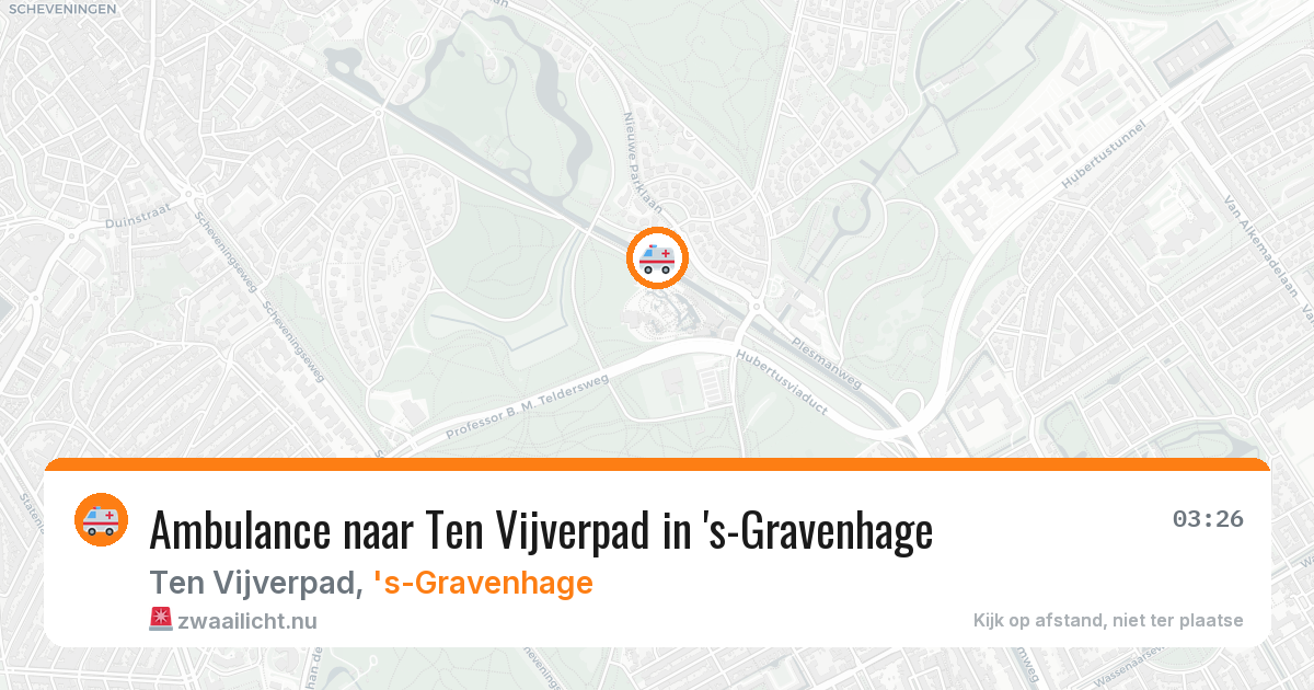 Ambulance naar Ten Vijverpad in 's-Gravenhage — 24 jul 2026
