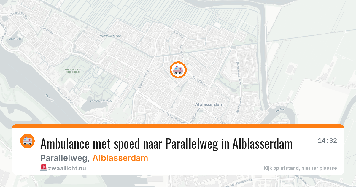 Ambulance met spoed naar Parallelweg in Alblasserdam — 7 apr 2026
