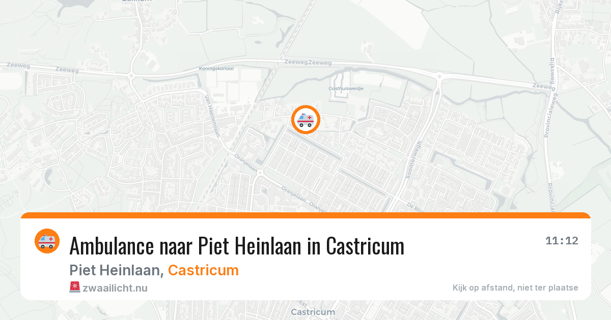 Ambulance naar Piet Heinlaan in Castricum — 12 jul 2026