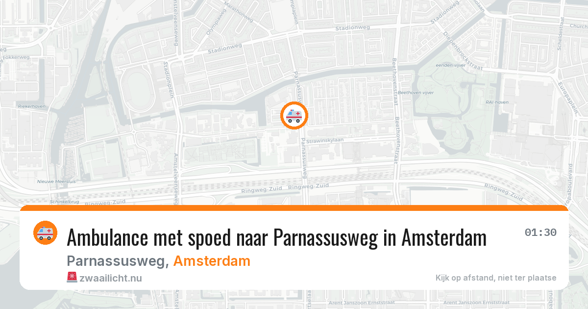 Ambulance met spoed naar Parnassusweg in Amsterdam — 23 jul 2026