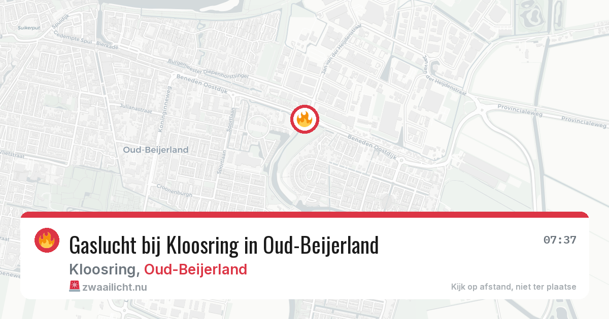 Gaslucht bij Kloosring in Oud-Beijerland — 26 mei 2026