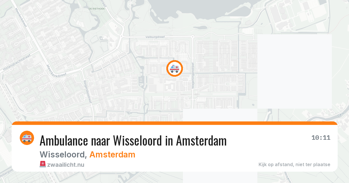 Ambulance naar Wisseloord in Amsterdam — 10 jul 2026