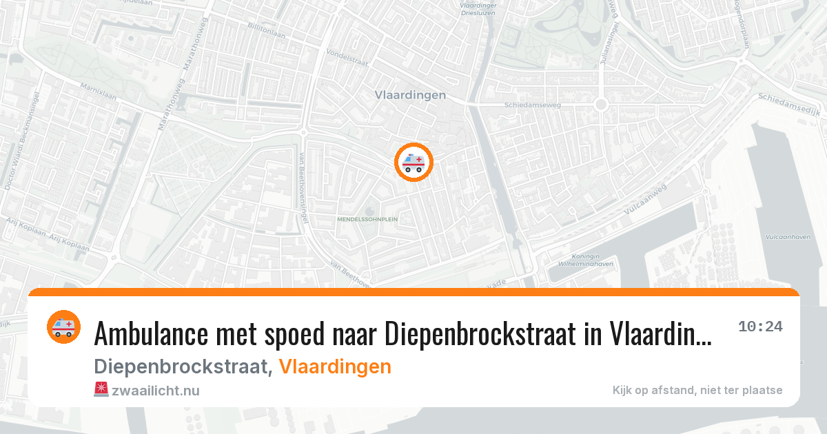 Ambulance met spoed naar Diepenbrockstraat in Vlaardingen — 20 mei 2026