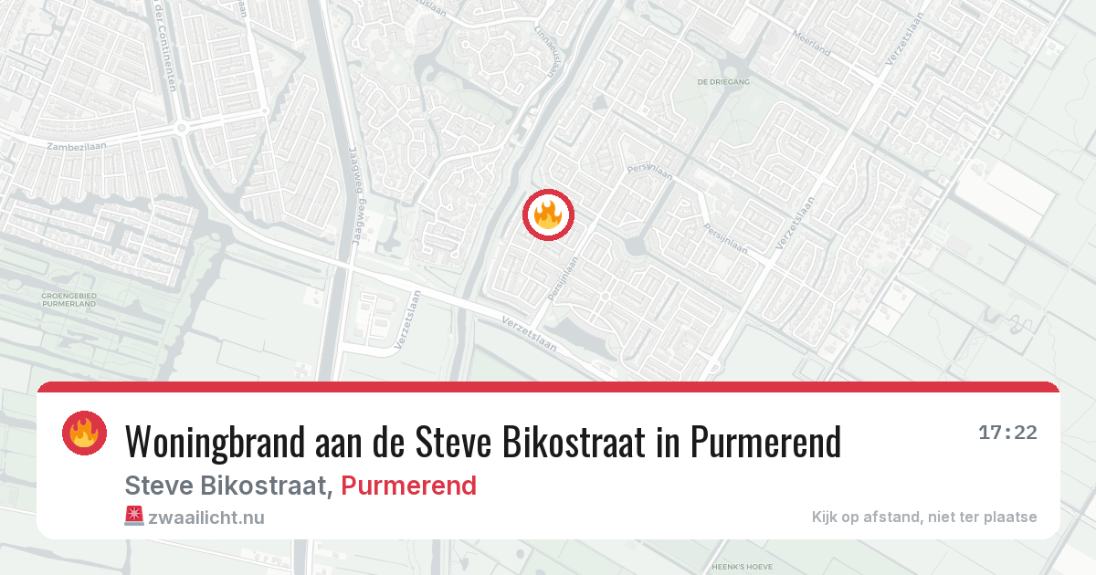 Woningbrand aan de Steve Bikostraat in Purmerend — 18 mrt 2026