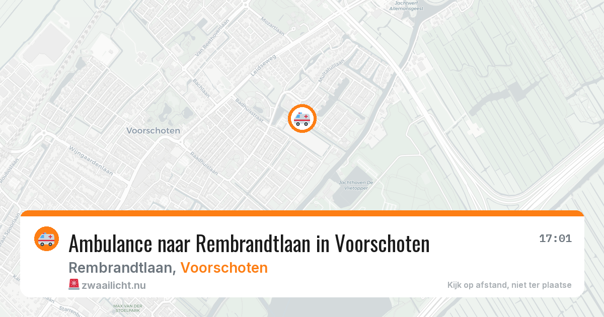 Ambulance naar Rembrandtlaan in Voorschoten — 19 jul 2026