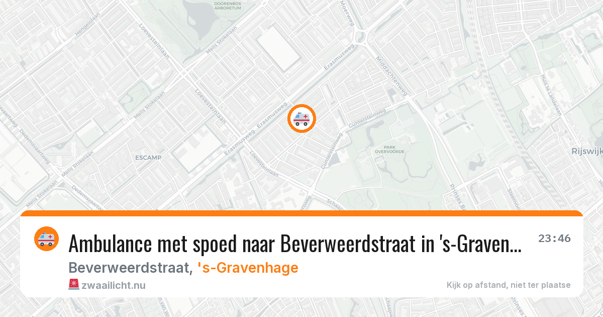 Ambulance met spoed naar Beverweerdstraat in 's-Gravenhage — 23 jul 2026