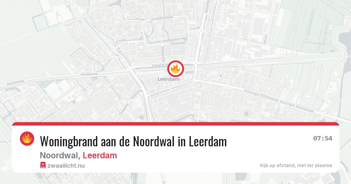 Woningbrand aan de Noordwal in Leerdam — 11 mrt 2026