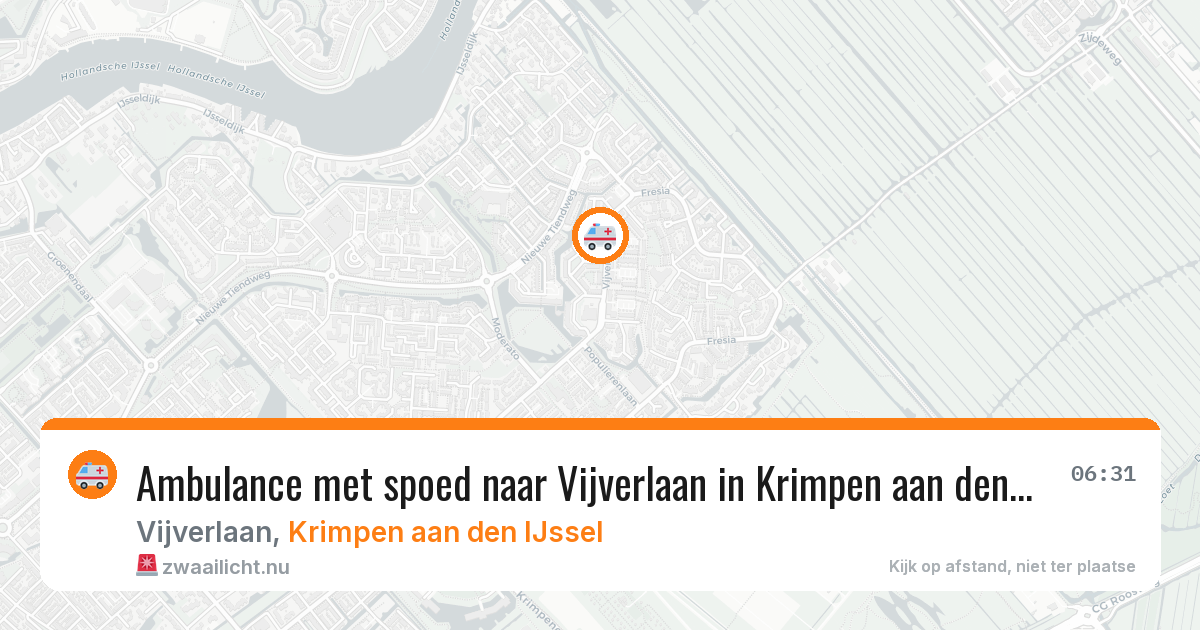 Ambulance met spoed naar Vijverlaan in Krimpen aan den IJssel — 19 jul 2026