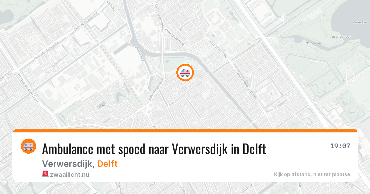 Ambulance met spoed naar Verwersdijk in Delft — 8 mei 2026