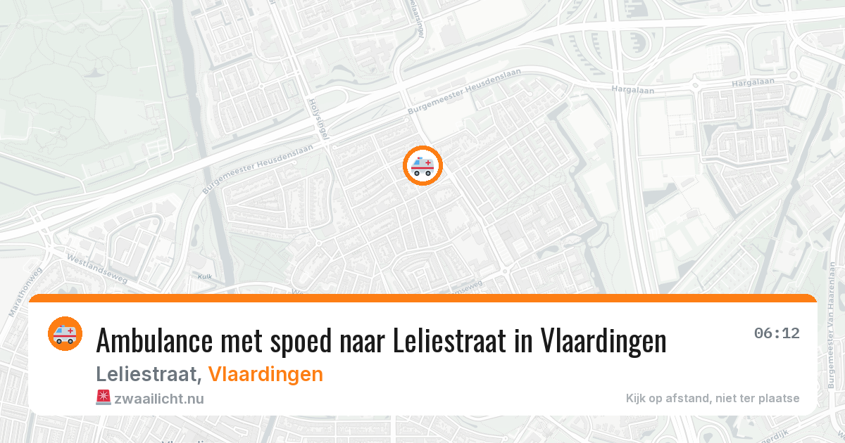 Ambulance met spoed naar Leliestraat in Vlaardingen — 6 jun 2026