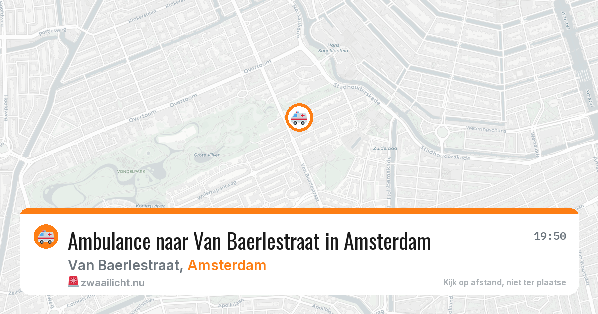 Ambulance naar Van Baerlestraat in Amsterdam — 17 jul 2026