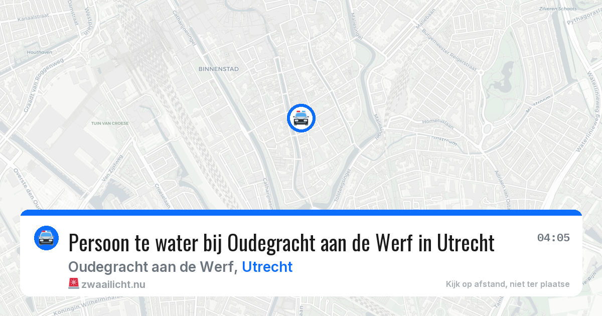 Persoon te water bij Oudegracht aan de Werf in Utrecht — 11 jul 2026