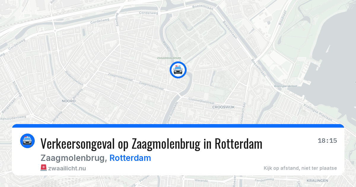 Verkeersongeval op Zaagmolenbrug in Rotterdam — 24 jul 2026