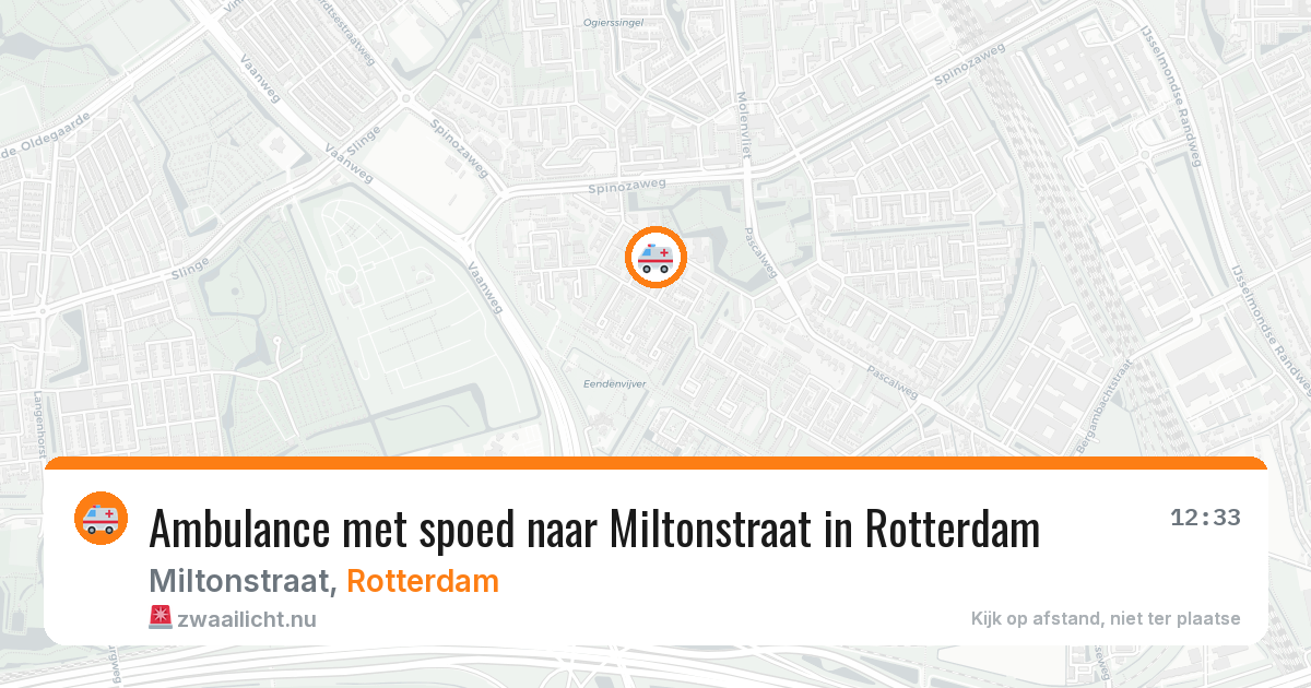 Ambulance met spoed naar Miltonstraat in Rotterdam — 11 jul 2026