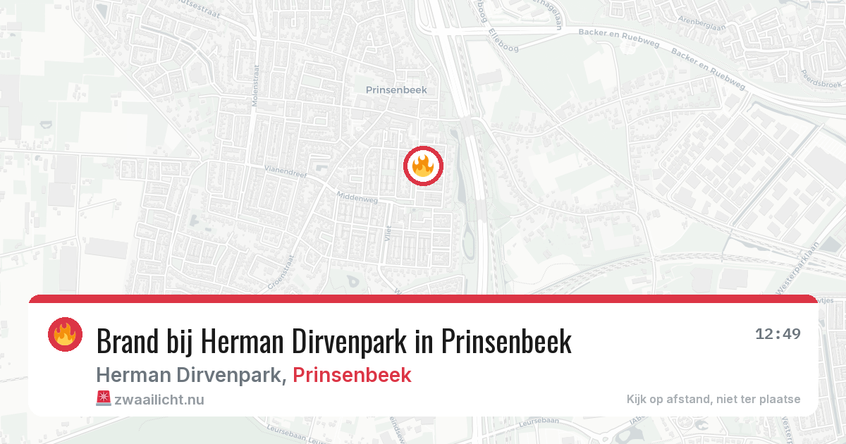Brand bij Herman Dirvenpark in Prinsenbeek — 23 jul 2026